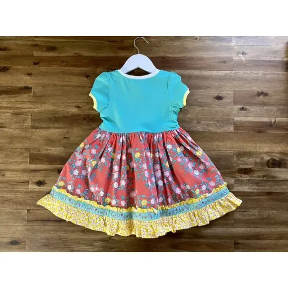 NWT Wildflowers La La Land Elle Belle Ballet Floral Blue Red Yellow Dress 4 NWT Wildflowers La La Land Elle Belle Ballet Floral Blue Red Yellow Dress 4